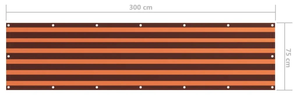 Tela de varanda 75x300 cm tecido Oxford laranja e castanho