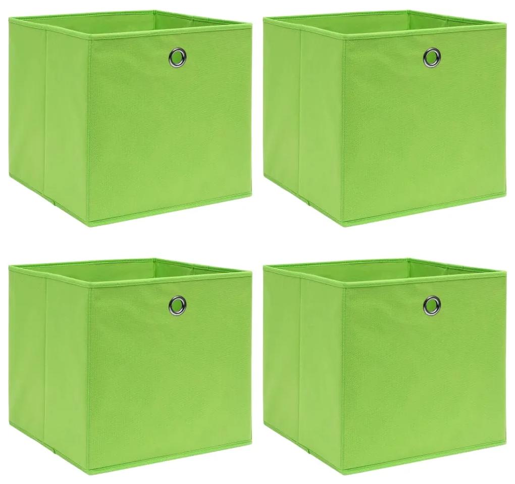 Caixas de arrumação 4 pcs 32x32x32 cm tecido verde