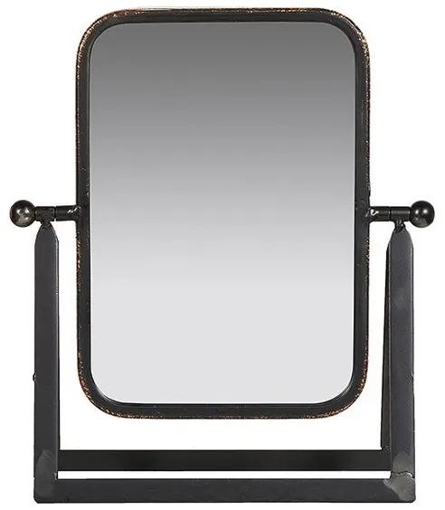 Espelho com Suporte Latão envelhecido (27 x 10 x 30 cm)