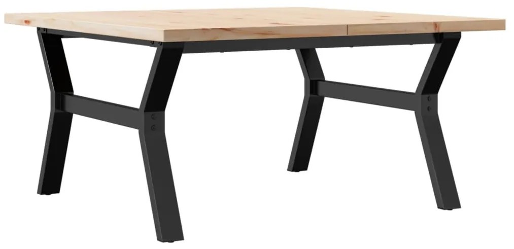 Mesa de centro estrutura em Y 90x90x45,5 cm pinho/aço