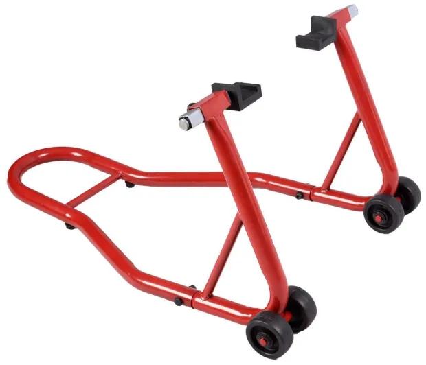 Suporte traseiro de mota em aço inoxidável, suporte portátil e móvel para roda traseira de mota, vermelho