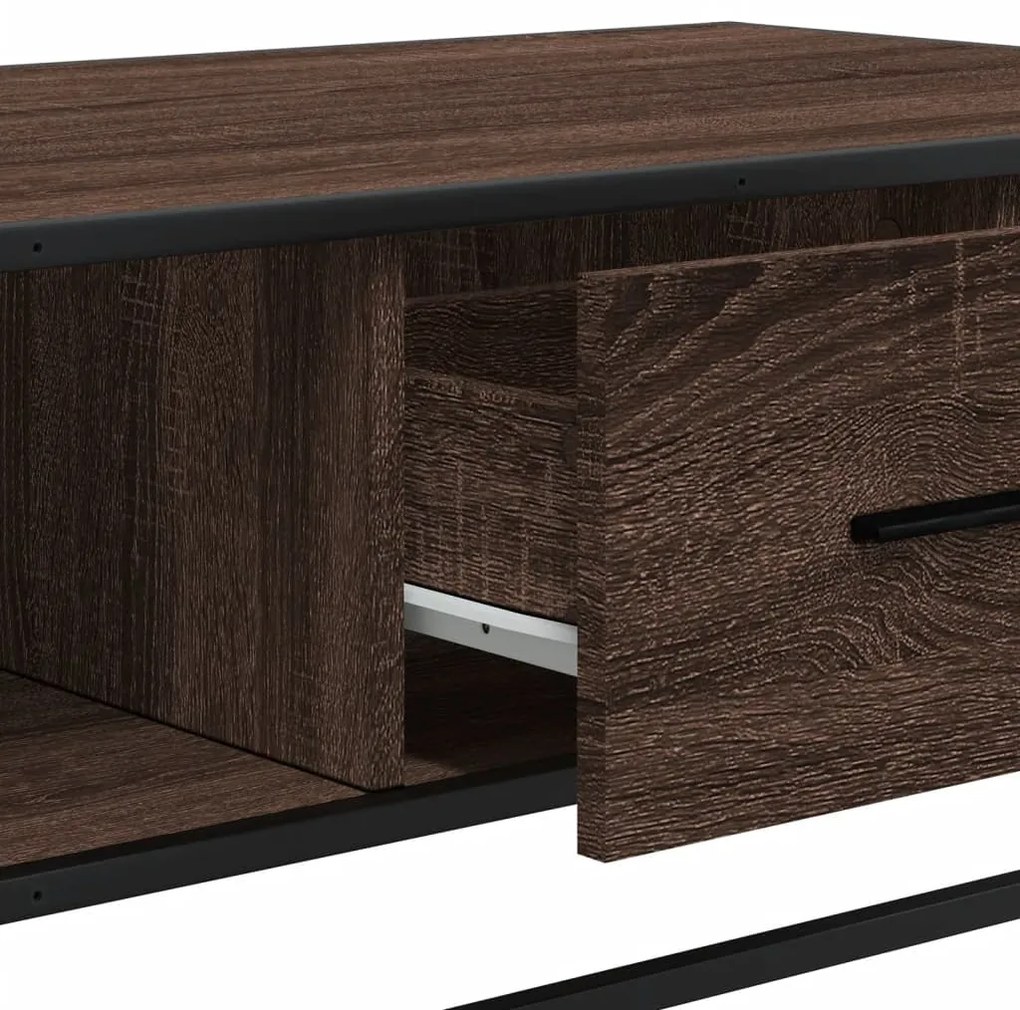 Mesa centro 100x57x35 cm deriv. madeira/metal carvalho castanho