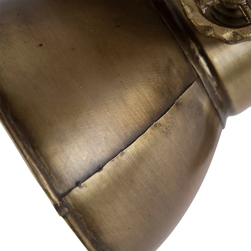 Candeeiro de teto bronze com madeira 3 luzes - Mangoes Industrial