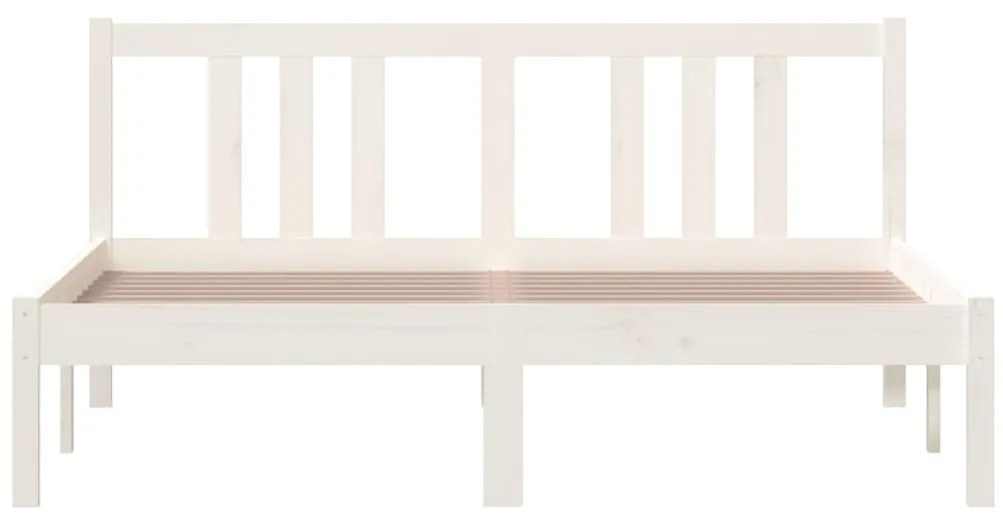 Estrutura de cama 140x200 cm madeira maciça branco