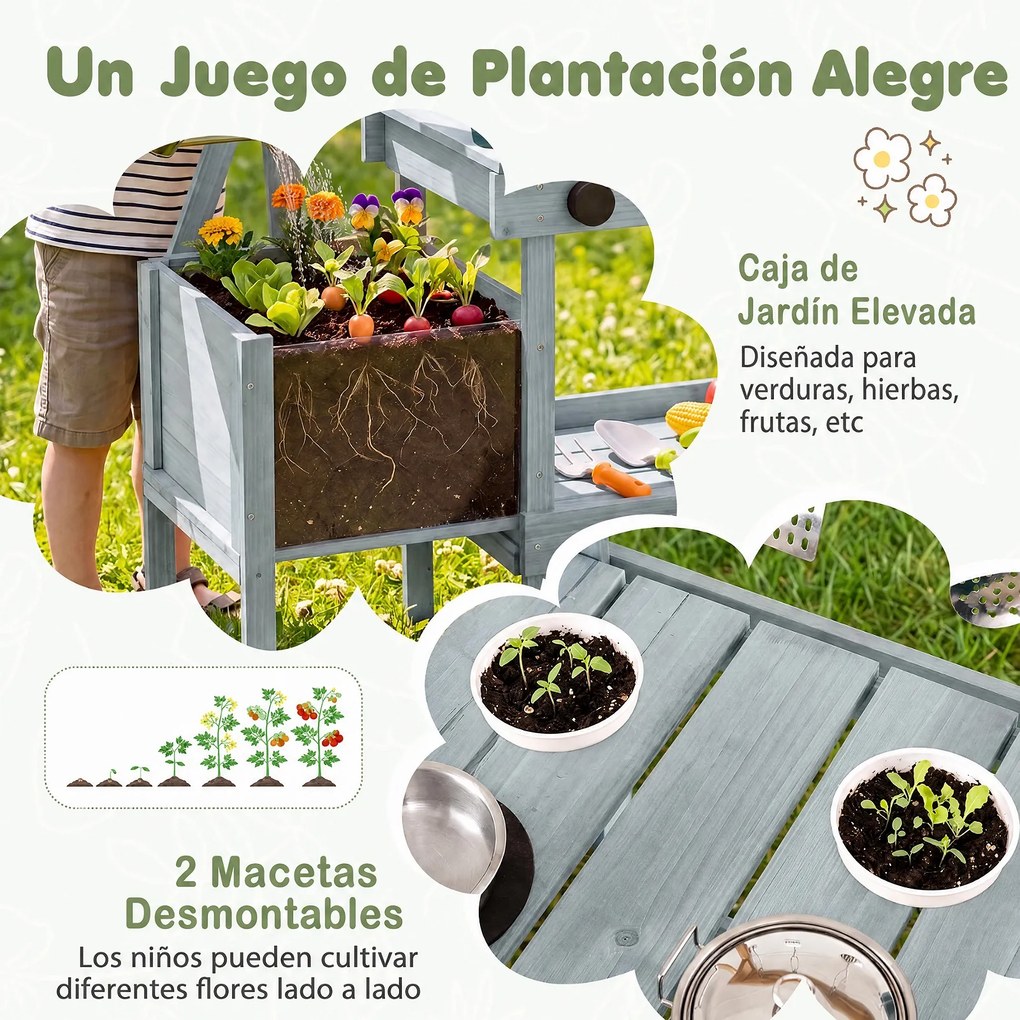 Cozinha de brinacar Infantil, 93 x 36,5 x 96 cm, com Depósito de Água, Azul e Verde