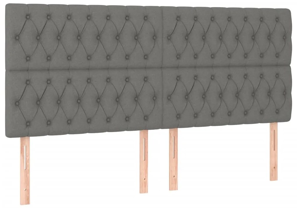 Estrutura de cama sem colchão 180x200 cm tecido cinzento-escuro