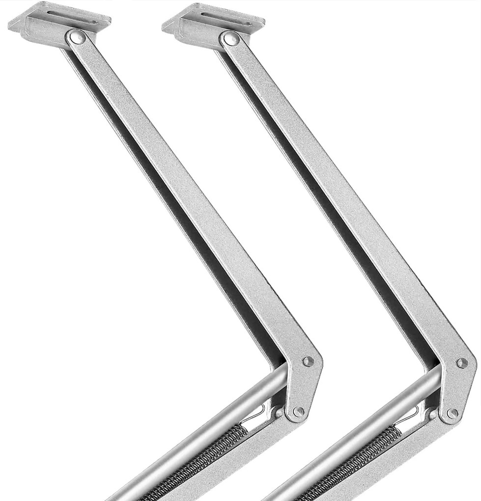 Conjunto de 2 abre janelas automáticos com força de elevação de 7,5 kg, 32 x 4,5 x 5 cm Prateado