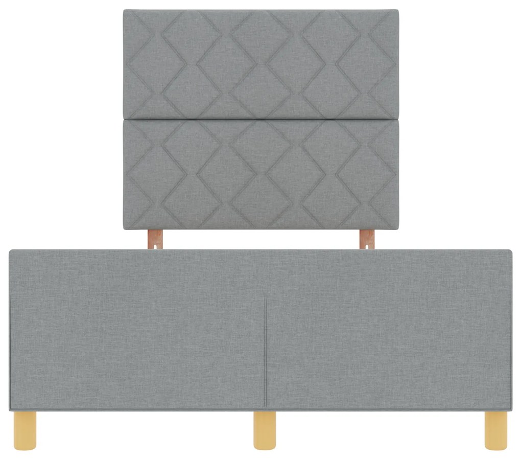 Cama de tecido cinza-claro vidaXL 120x190 cm