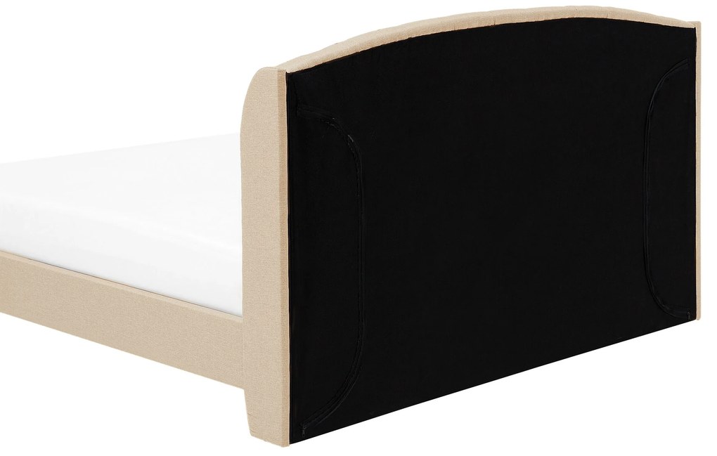 Cama de casal em tecido creme 180 x 200 cm BORDEAUX Beliani