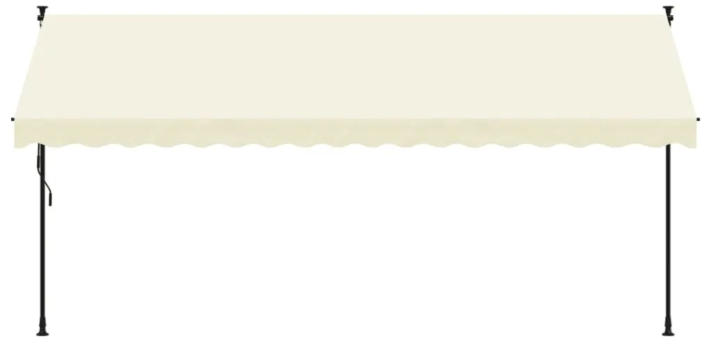 Toldo retrátil 400x150 cm tecido e aço cor creme