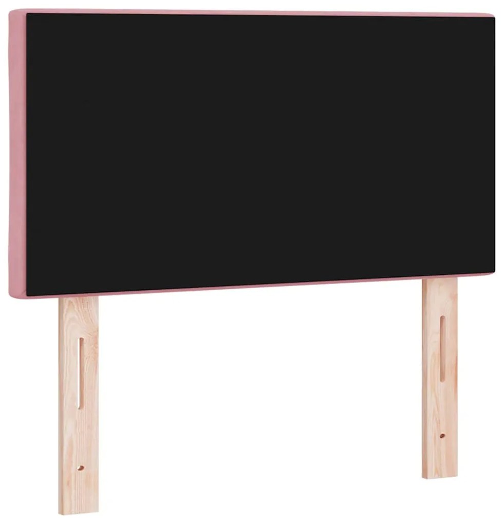 Cabeceira LED - Design de Blocos de Diamante Rosa 80 cm em Veludo