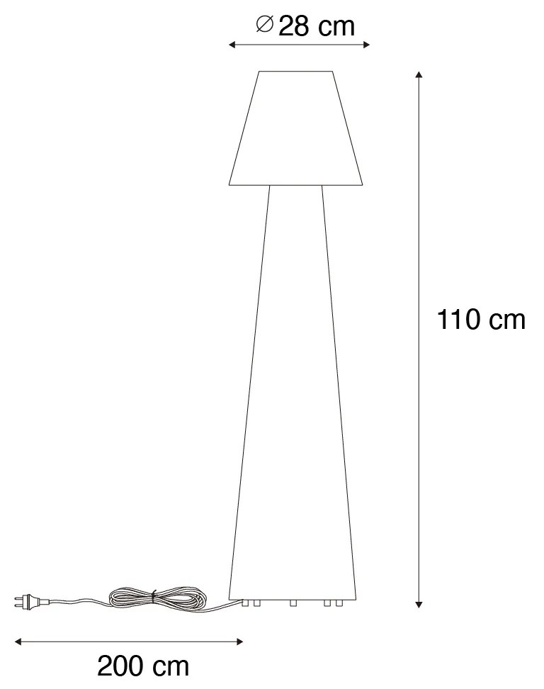 Candeeiro de Pé Exterior Inteligente Branco Incl. LED A60 IP44 - Katrijn