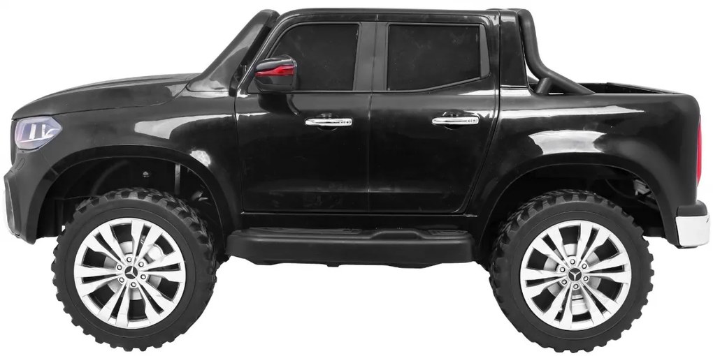 Carro elétrico para Crianças 2 Lugares Mercedes Benz X-Class 2x12V 4x4 Rodas Espuma EVA, Assento de couro Preto