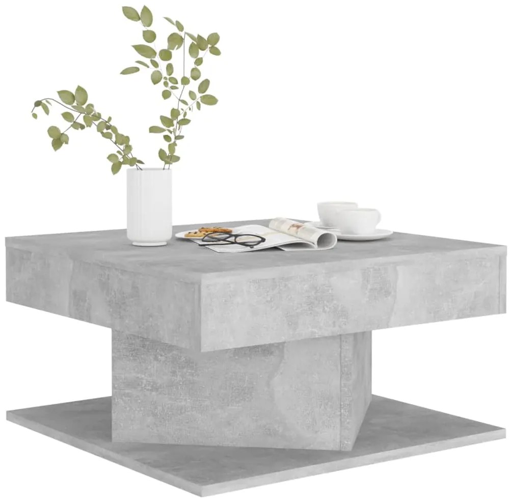 Mesa de centro 57x57x30 cm derivados de madeira cinza cimento