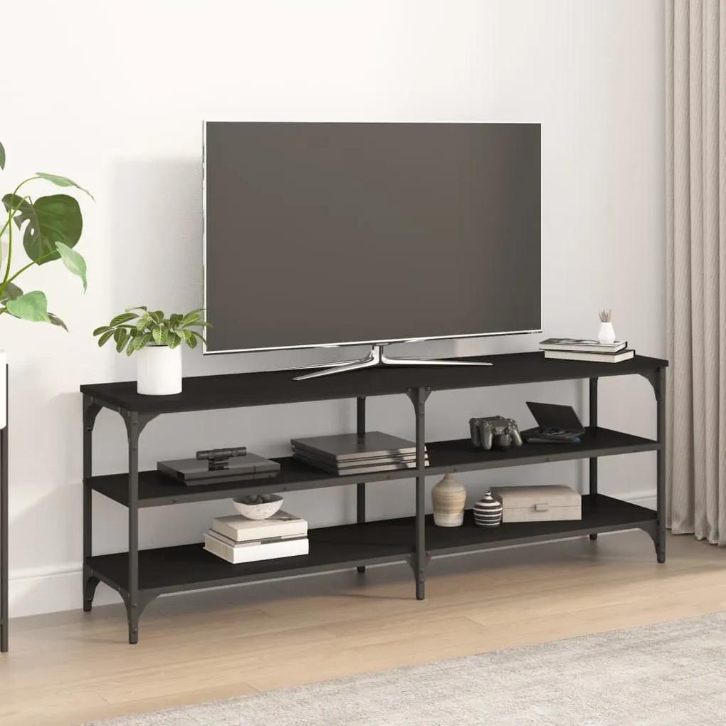 Móvel de TV 140x30x50 cm derivados de madeira preto