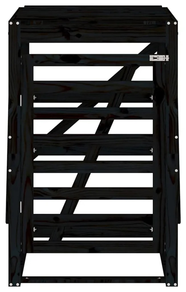 Abrigo para caixote do lixo 84x90x128,5 cm pinho maciço preto