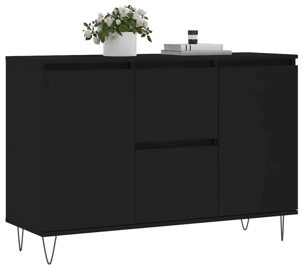 Aparador 104x35x70 cm derivados de madeira preto