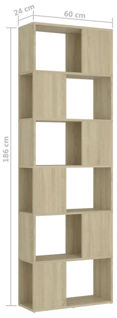 Estante/divisória 60x24x186 cm contraplacado carvalho sonoma