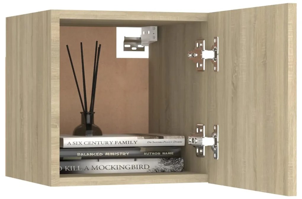 6 pcs conjunto móveis de TV derivados madeira carvalho sonoma