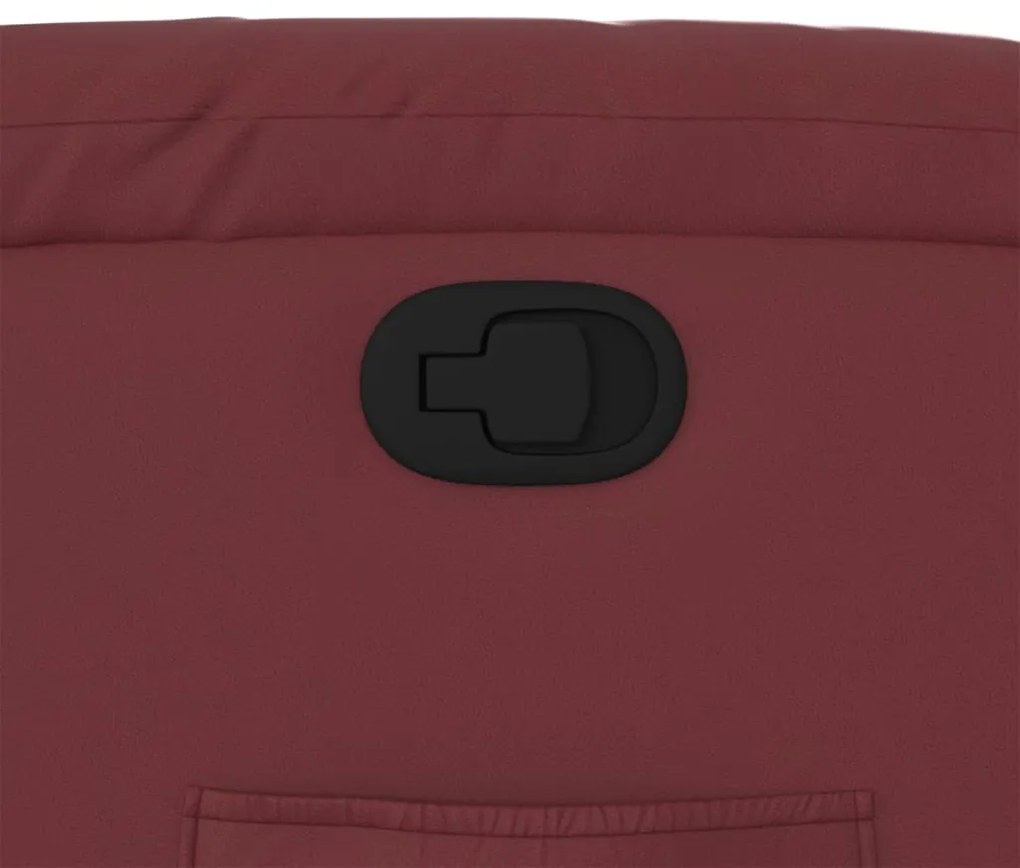 Poltrona reclinável couro artificial vermelho tinto