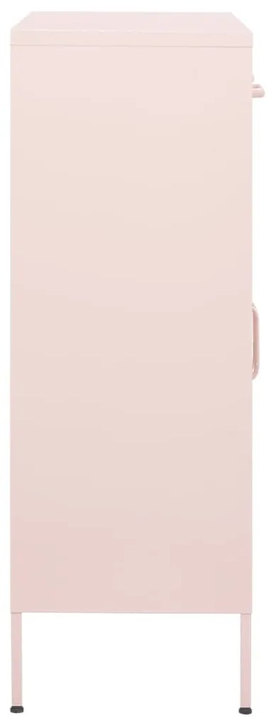 Armário de arrumação aço 80x35x101,5 cm rosa