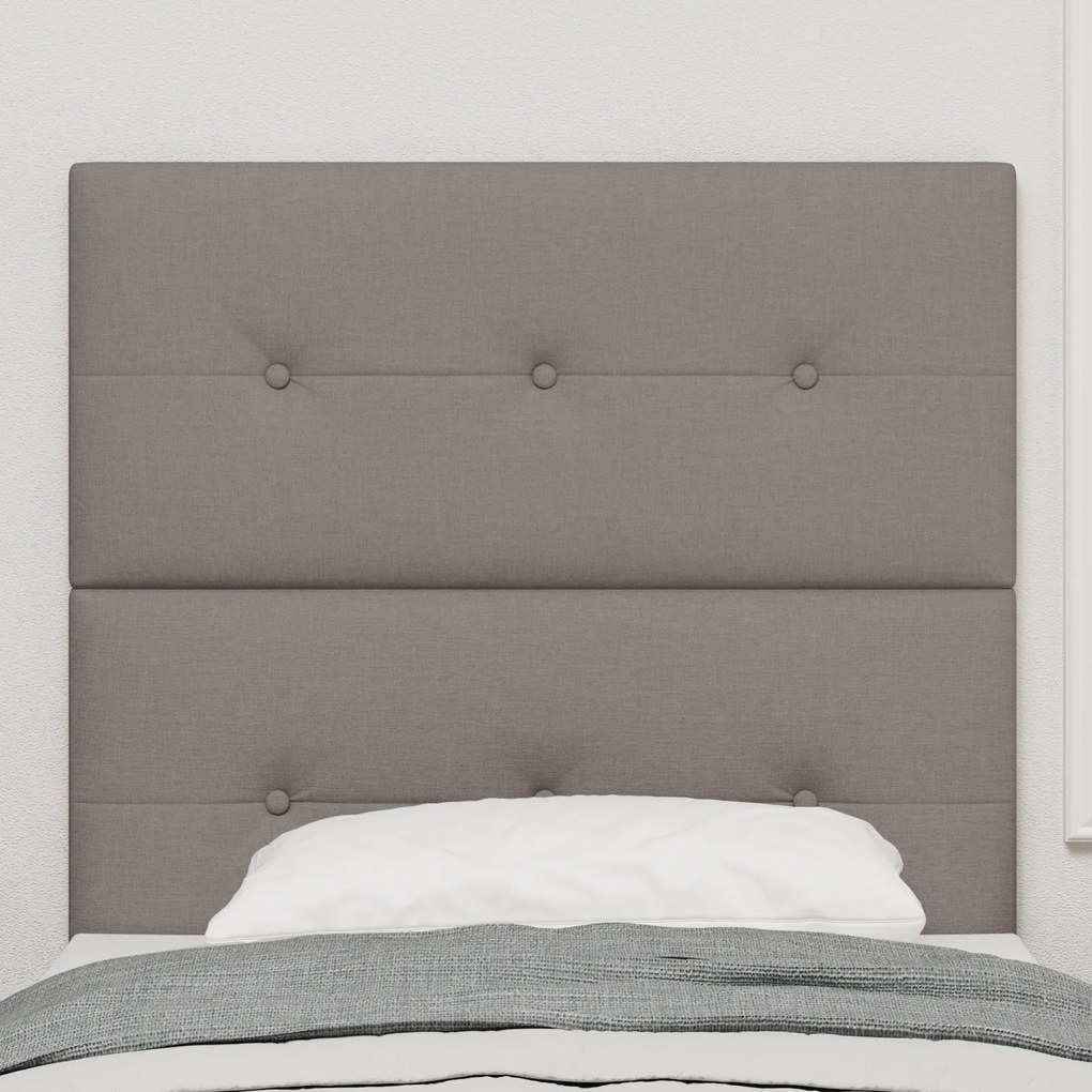 Cabeceira vidaXL Botão Almofadada Taupe 100 cm Tecido