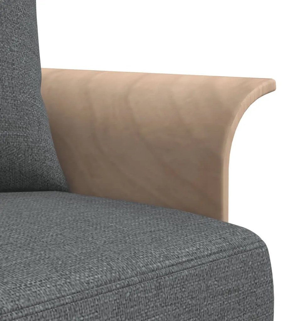 Sofá-cama em forma de L 279x140x70 cm tecido cinzento-escuro