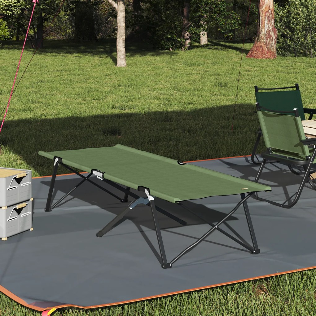 vidaXL Cama de Sol Dobrável com Bolsa de Transporte Tecido Oxford Verde Exército 600D