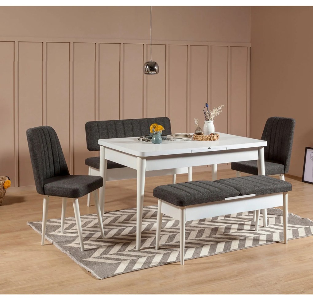Banco Vina – Branco Antracite – 110x48x40 cm