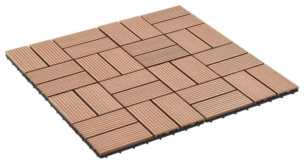 Ladrilhos de pavimento 11 pcs WPC 1m² 30x30 cm castanho