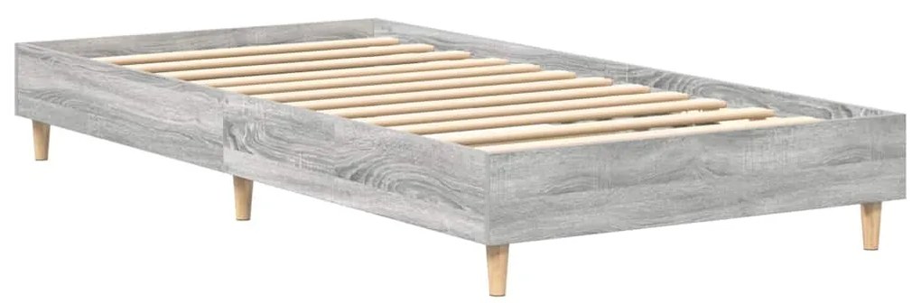 Estrutura cama s/ colchão 100x200 cm cinzento sonoma