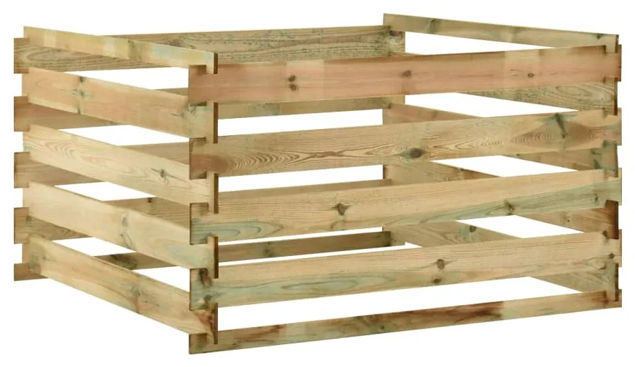 Caixa de compostagem ripada 120x120x70 cm pinho impregnado