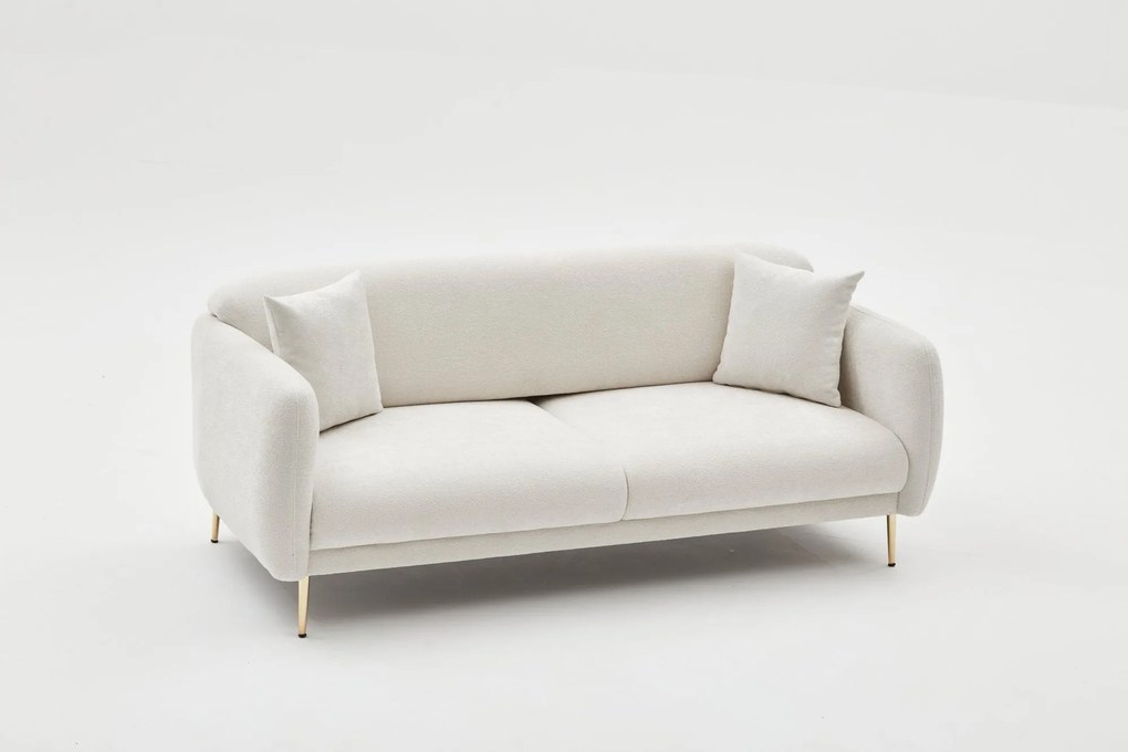 Sofá-Cama 3 Lugares Simena – Creme Dourado – 210 cm x 80 cm x 95 cm
