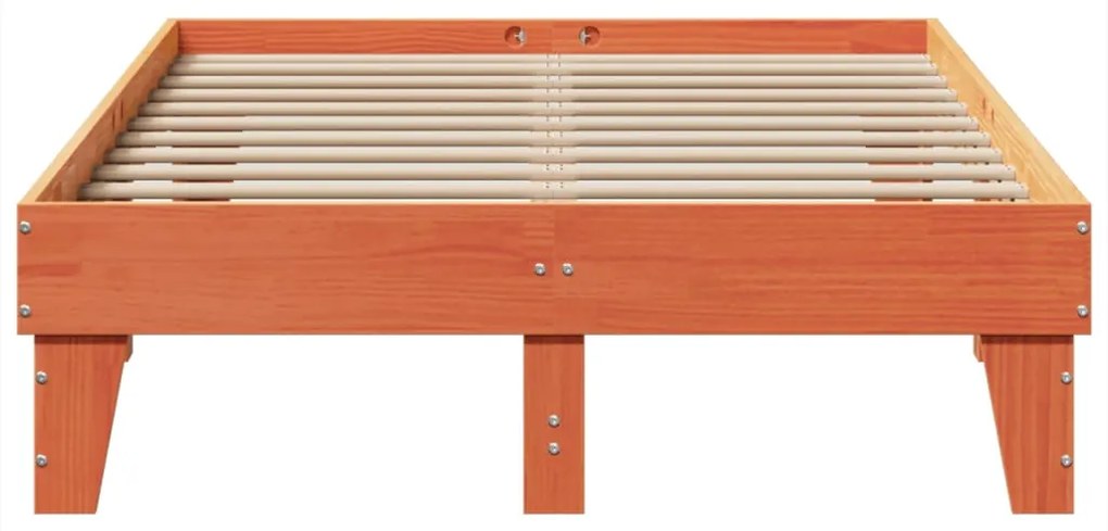 Cama sem colchão 120x200 cm madeira pinho maciça castanho-mel