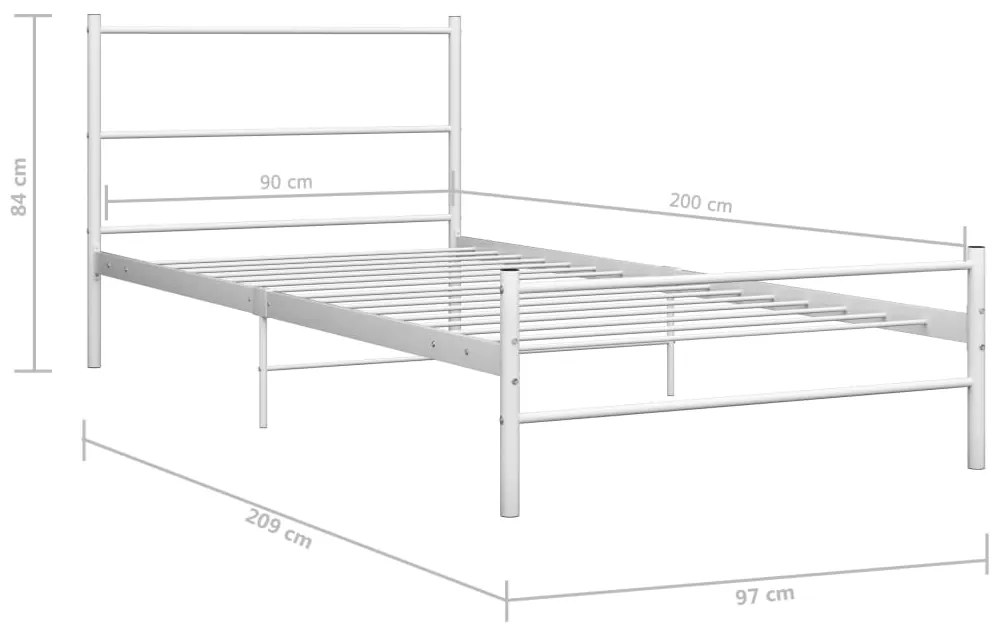 Estrutura de cama metal 90x200 cm branco