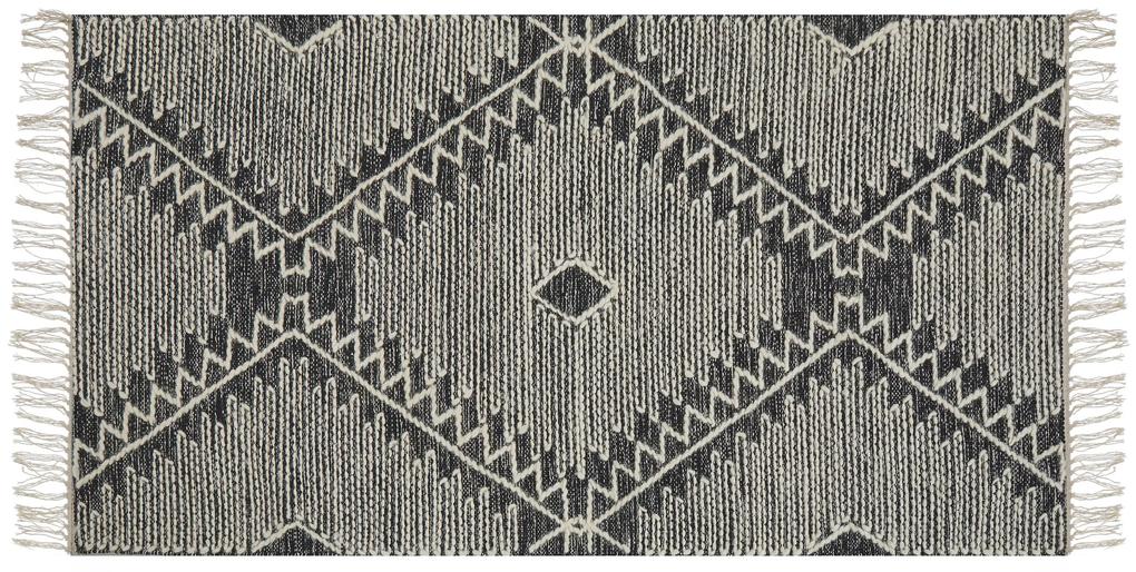 Tapete de algodão preto e branco 80 x 150 cm ARBAA Beliani
