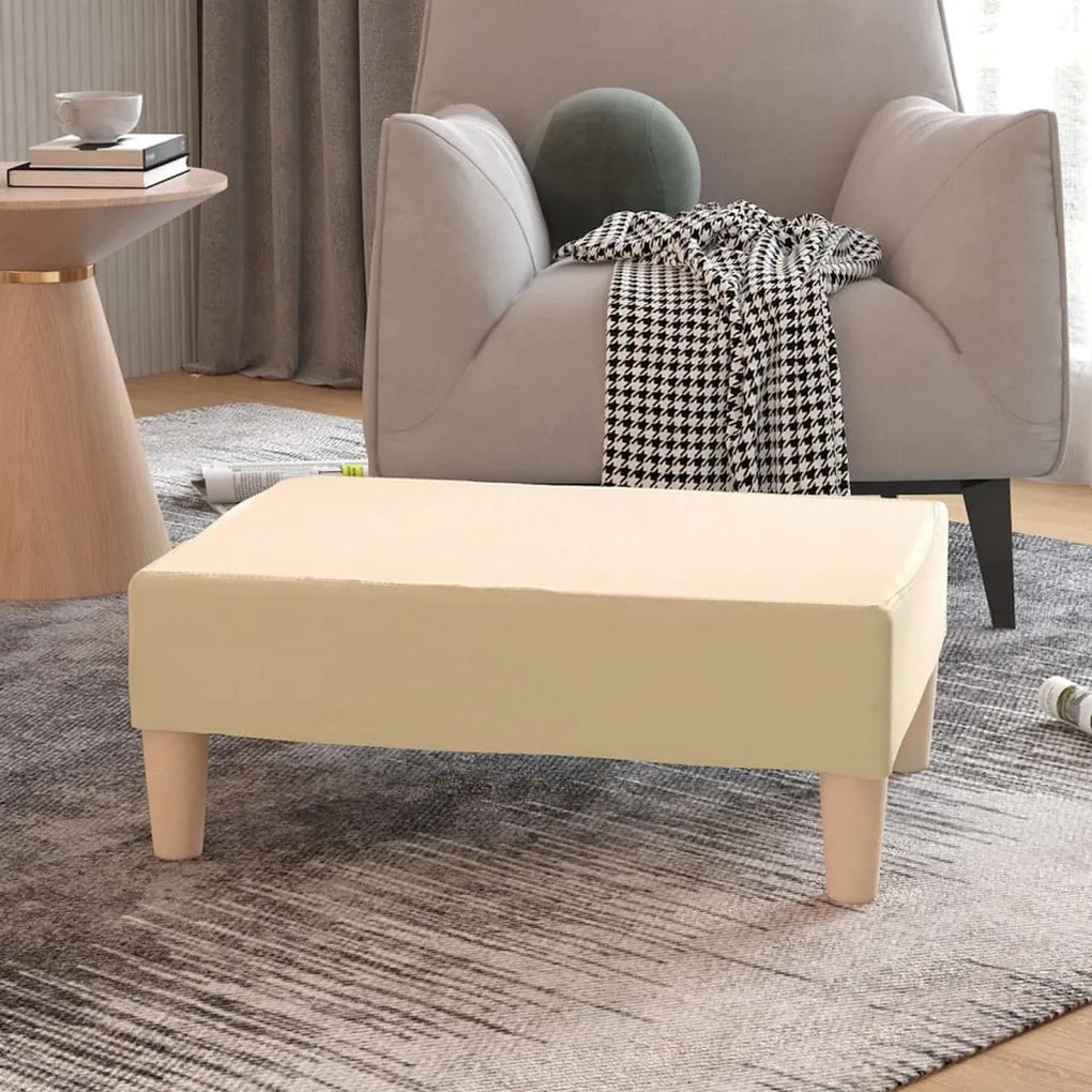 vidaXL Apoio de pés tecido 78x56x32 cor creme