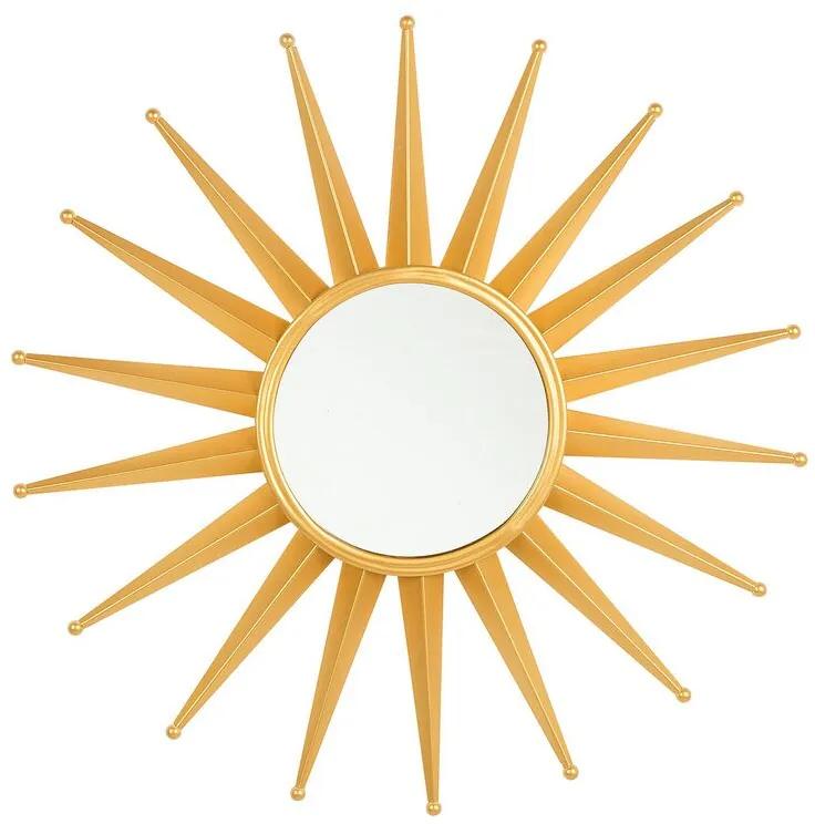 Espelho de parede redondo em metal dourado ø 60 cm PERELLI Beliani
