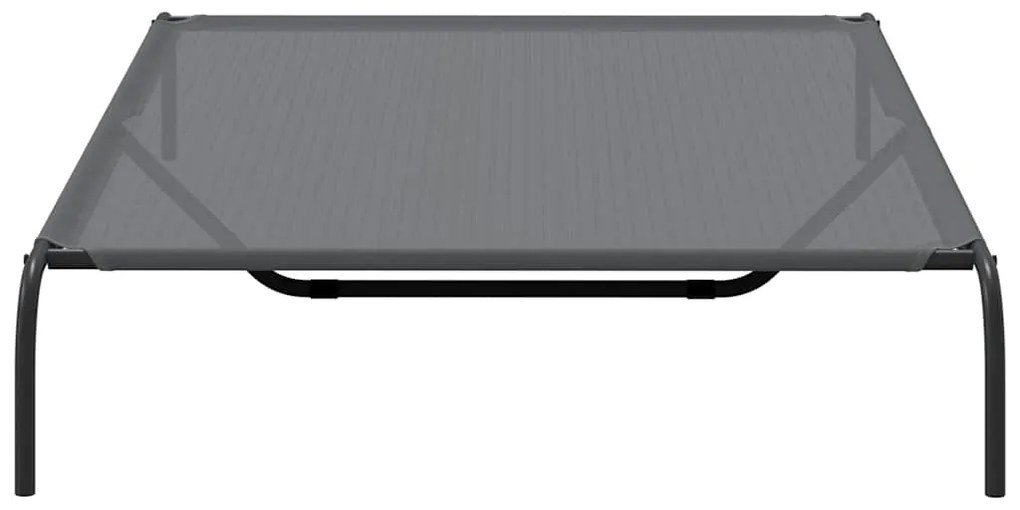 Cama para cães elevada 150x90x20 cm Textilene e aço cinzento