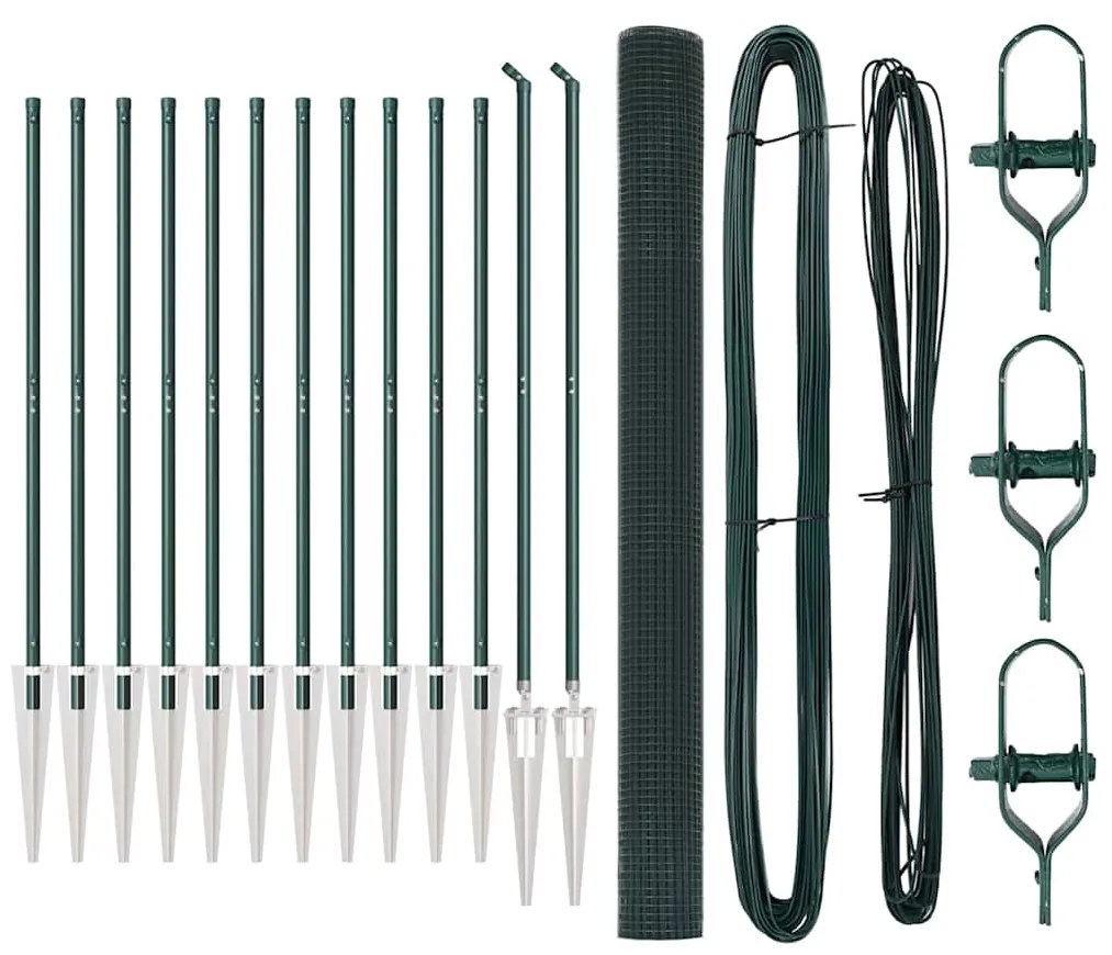 Conjunto de Poste de Cerca de PVC Conjunto de 2 Verde PVC