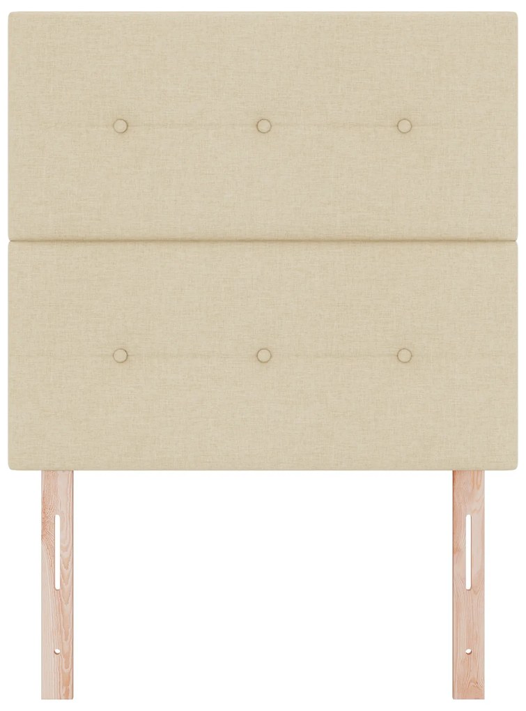 Cabeceira vidaXL Botão Estofada Creme 80 cm Tecido