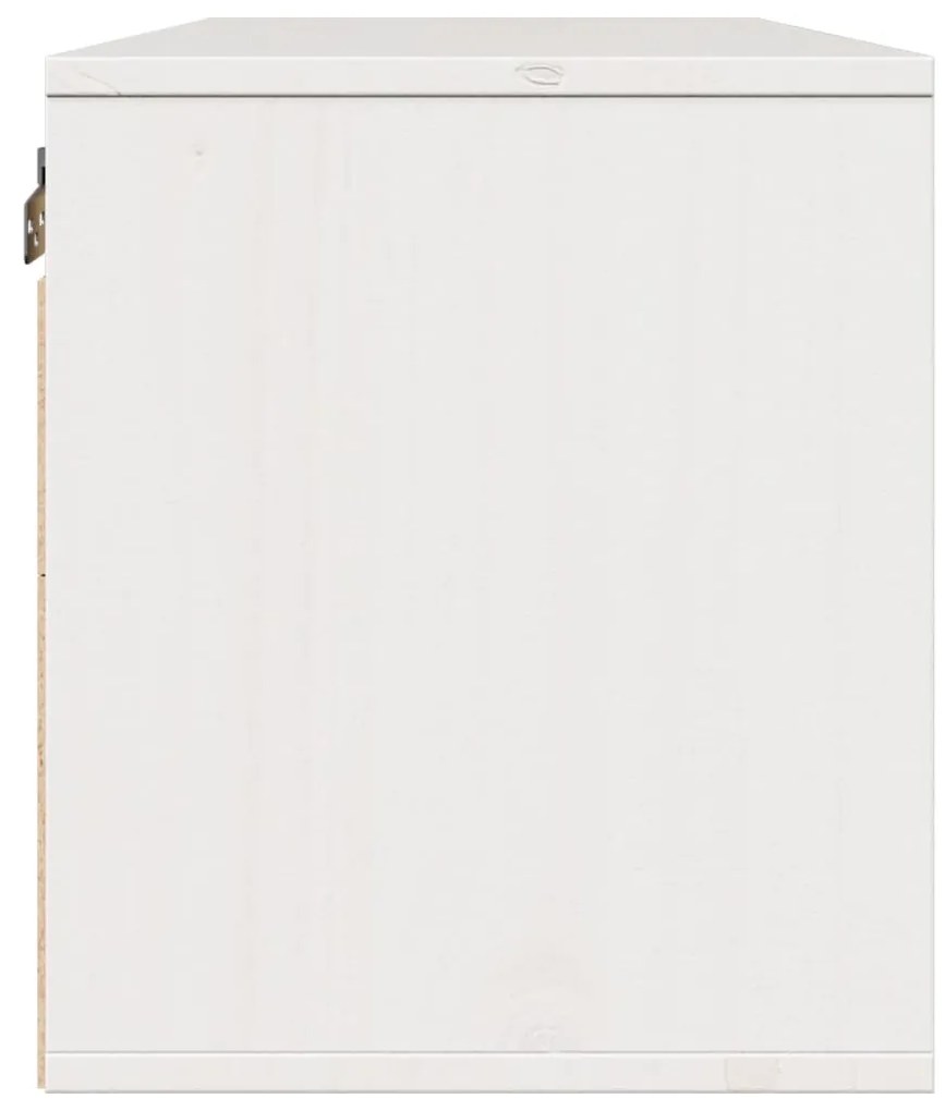 Armário de parede 80x30x35 cm madeira de pinho maciça branco