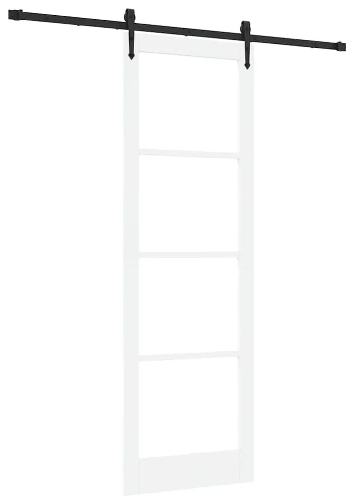 Porta Deslizante vidaXL com Conjunto de Ferragens Branca 78x232 cm Mad
