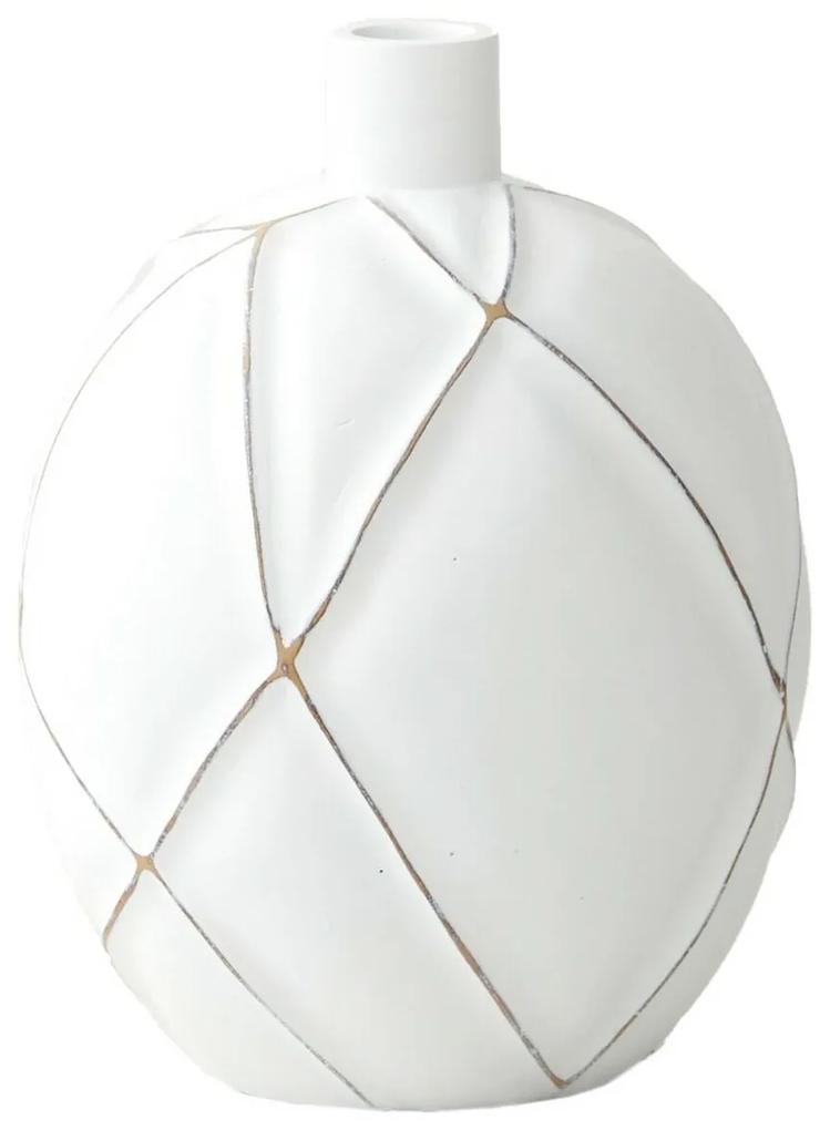 Vaso DKD Home Decor Branco Resina Moderno (18 x 18 x 25 cm)
