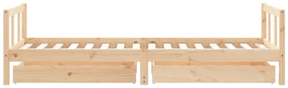 Estrutura de cama infantil c/ gavetas 90x200 cm pinho maciço
