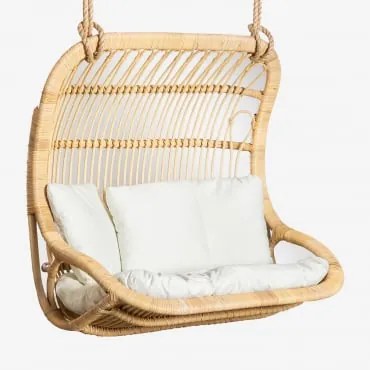 Poltrona Suspensa Em Taveira Rattan Castanho Natural - Sklum