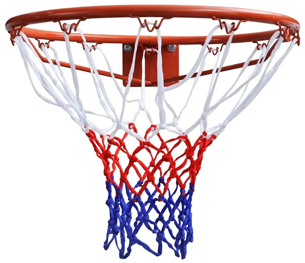 Cesto basquetebol com aro e rede 45 cm laranja
