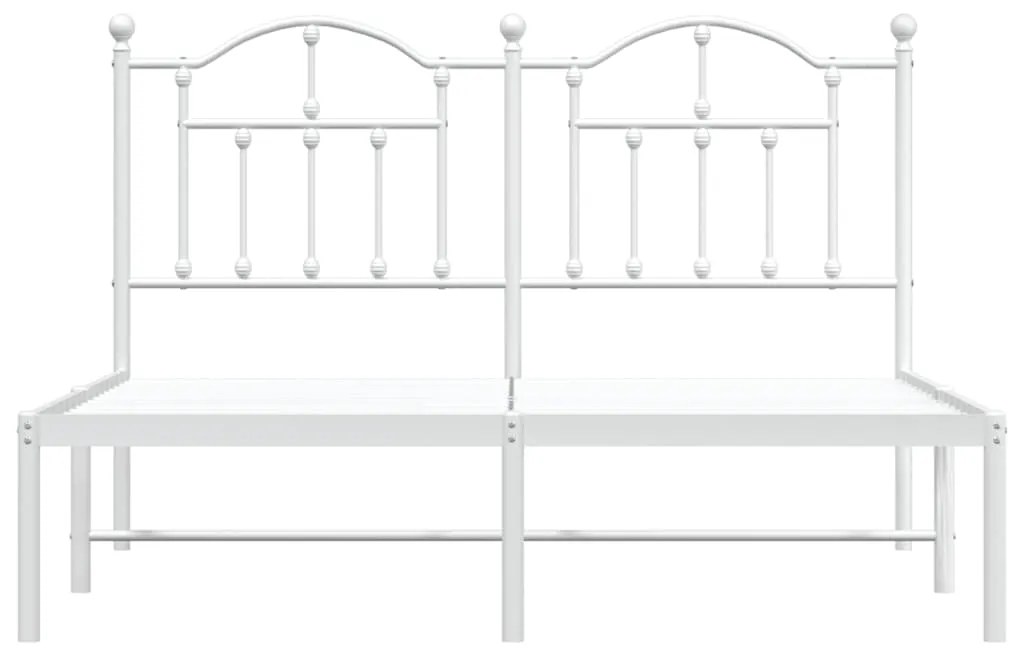 Estrutura de cama com cabeceira 150x200 cm metal branco