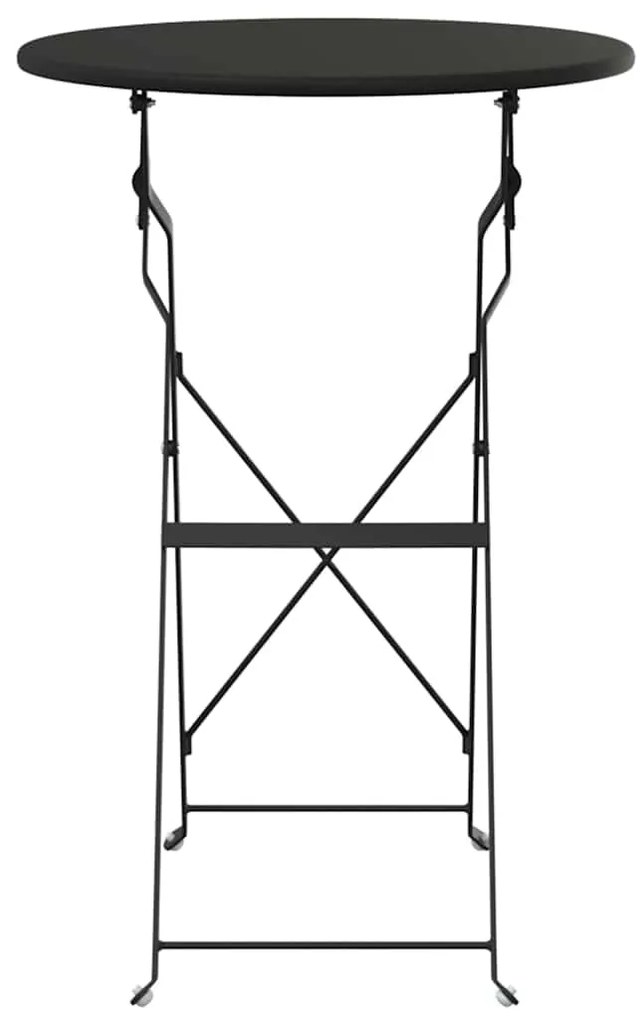 Mesa bistrô dobrável antracite Ø50x71 cm em aço revestido a pó