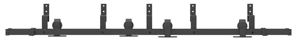 Kit de ferragens para porta deslizante 200 cm aço preto